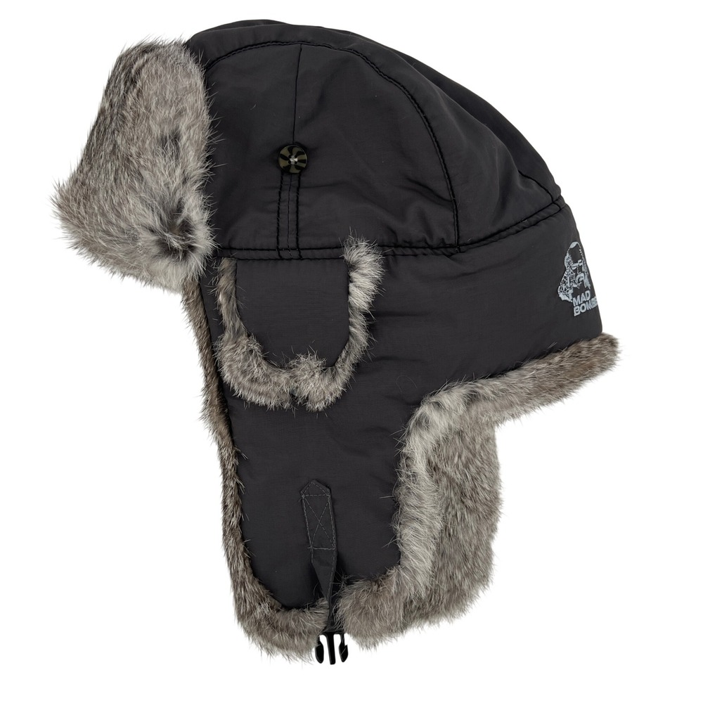 Mad Bomber Bomber Hat Trapper Hat Genuine Rabbit Fur Outdoorsman Lumberjack - Picture 2 of 7